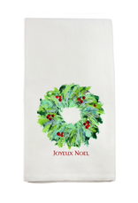 Linen Towel - Wreath - Joyeux Noel 18" x 24" (100% Linen)