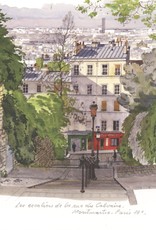 Les Escaliers de la Rue du Calvaire Montmartre, Paris - Greeting Card