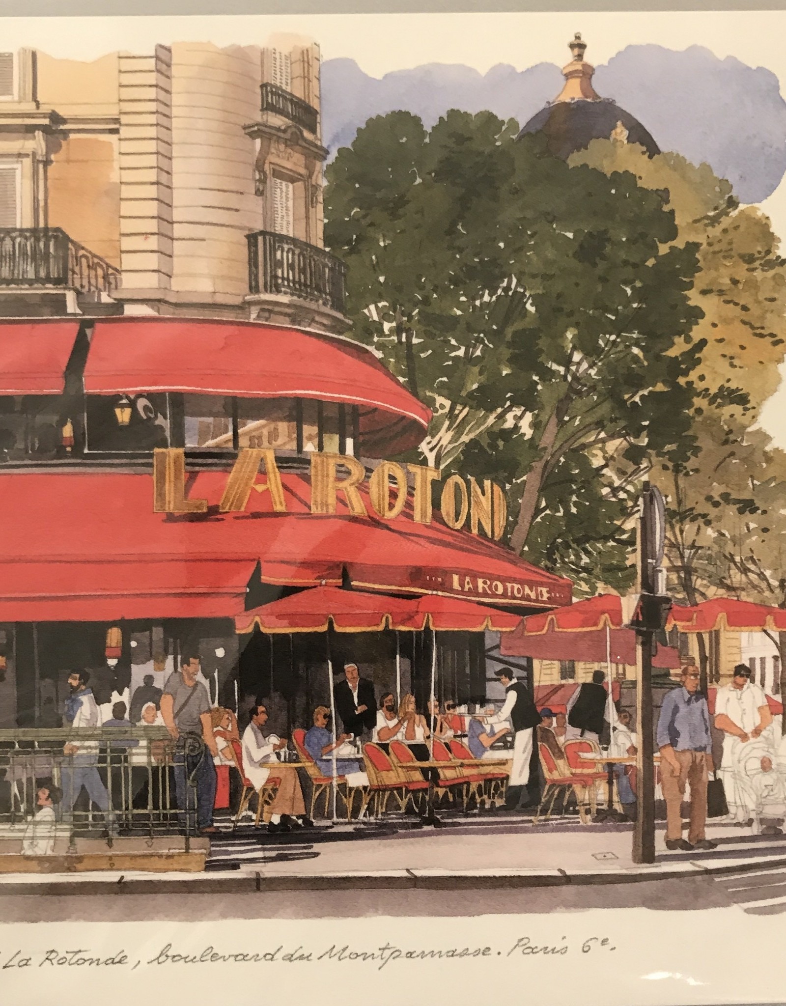 Cafe La Rotonde, Boulevard  du Montparnasse, Paris Greeting Card 6" x 6"