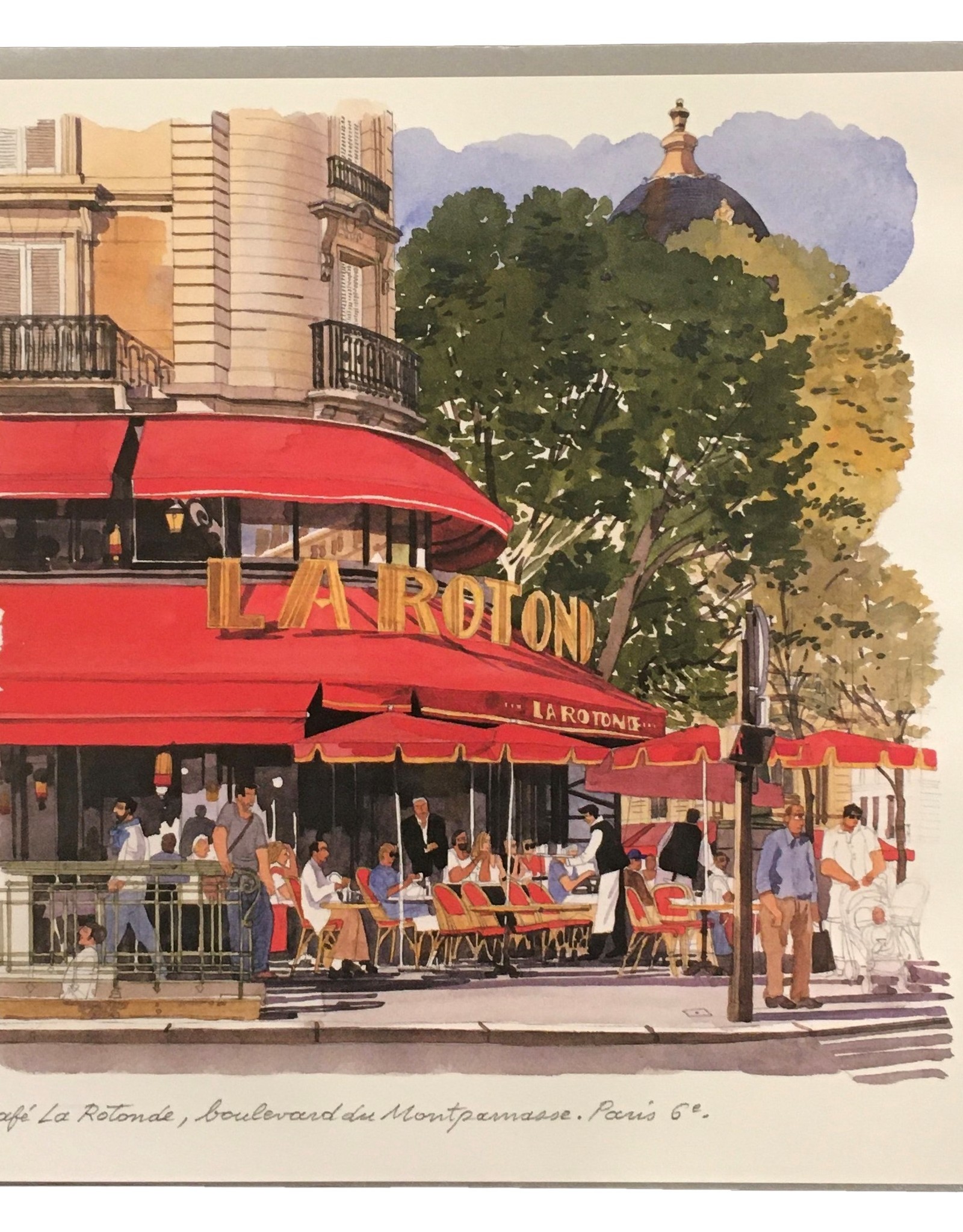 Cafe La Rotonde, Boulevard  du Montparnasse, Paris Greeting Card 6" x 6"