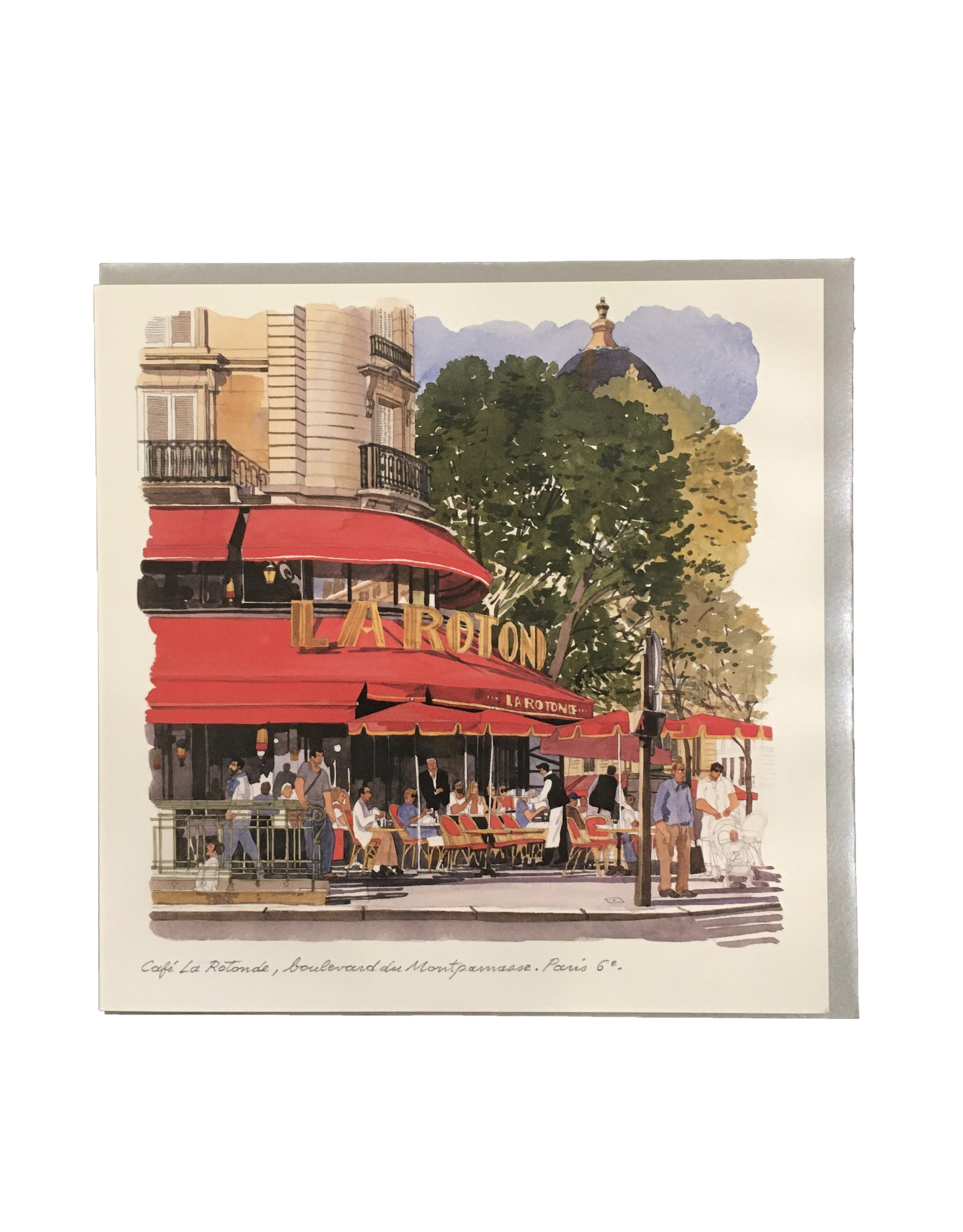 Cafe La Rotonde, Boulevard  du Montparnasse, Paris Greeting Card 6" x 6"