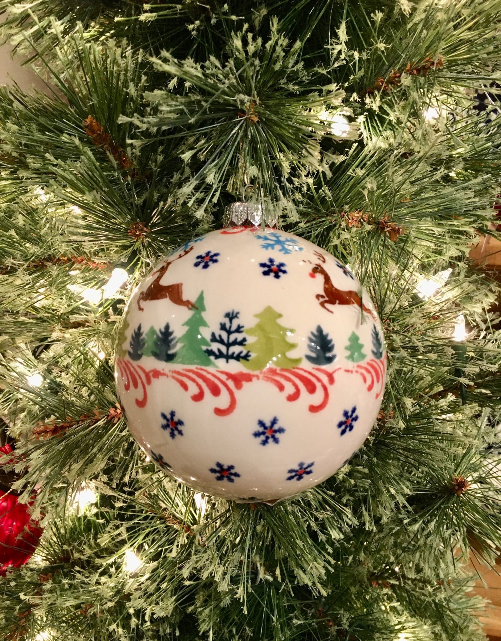 Christmas Ball Ornament -Prancing Deer  (1207)