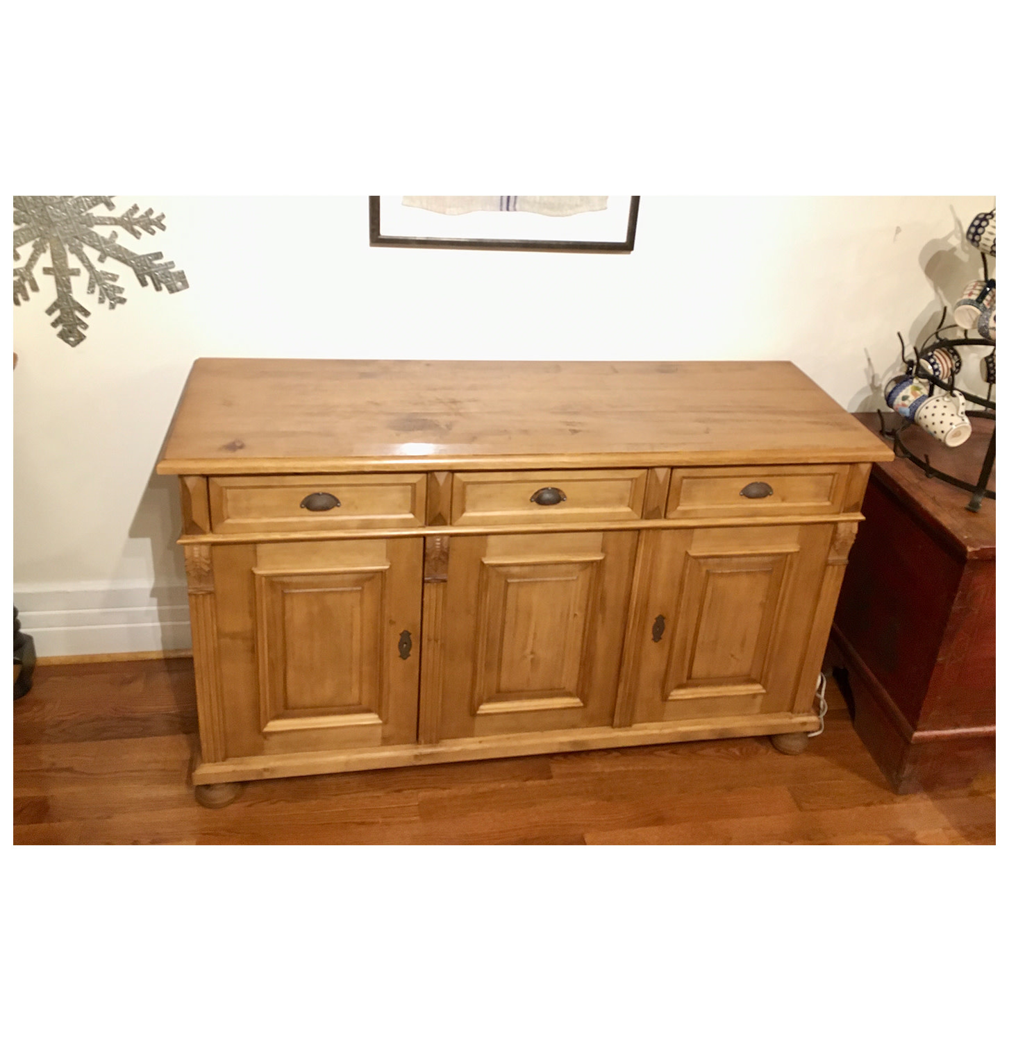 Natural pine sideboard discount