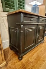 2 Door Buffet,  45"x20.5"x35.5" Distress' Black / Waxed top