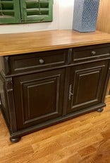 2 Door Buffet,  45"x20.5"x35.5" Distress' Black / Waxed top