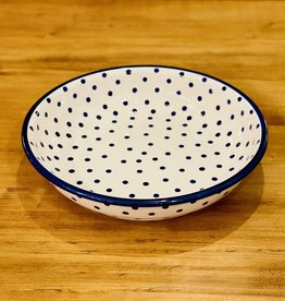 Serving Bowl -White w/Blue Dots - (D37A)