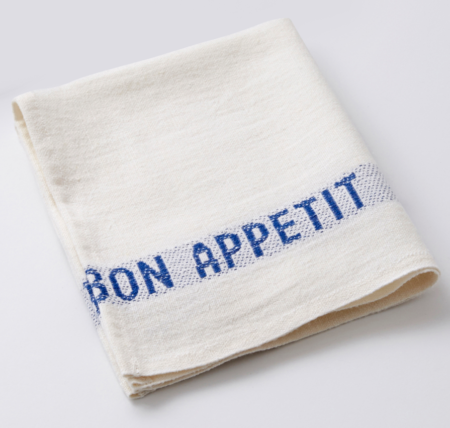 Charvet Editions Bon Appetit Napkin Or Placemat. White/Blue 17