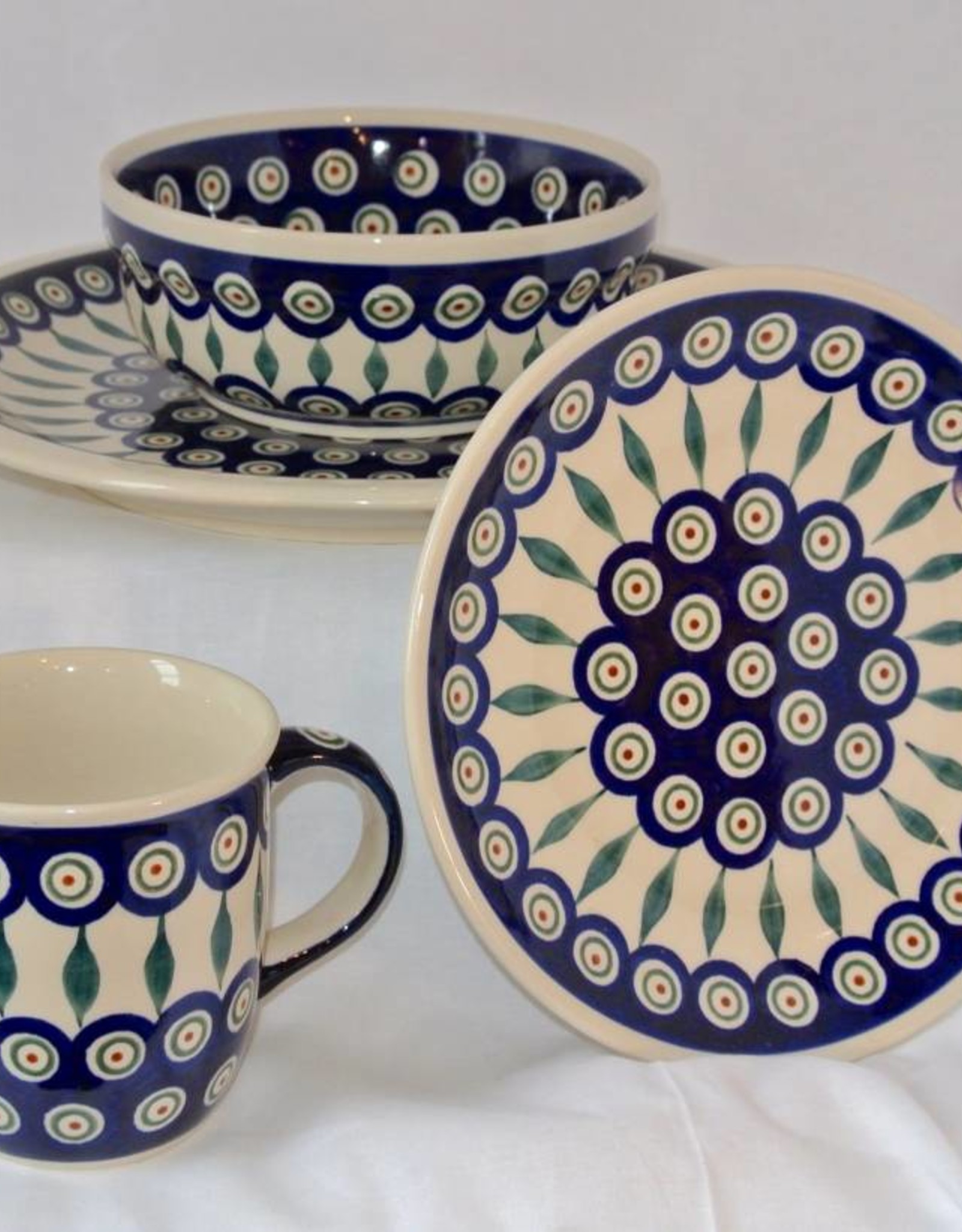 Polish Pottery - John's Mug - Peacock - The Polish Pottery Outlet