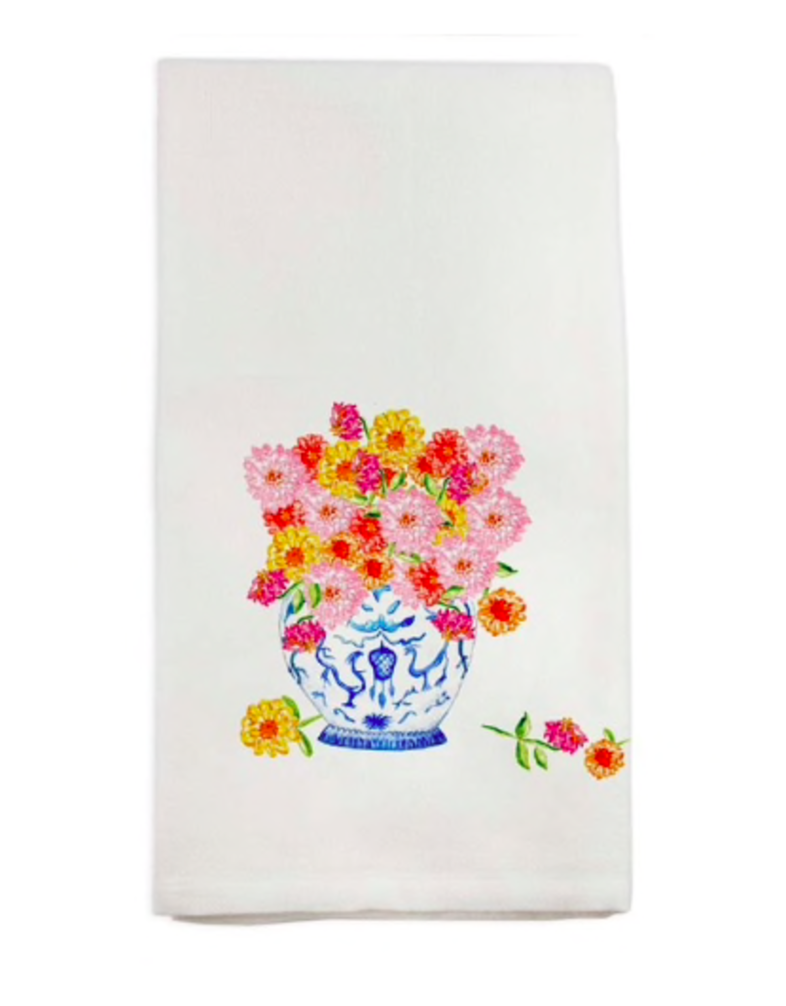 Towel - A Ginger Jar with Zinnias Dish Towel