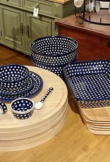 Dinner Plate - Blue w/White Dots (Blue Rim)