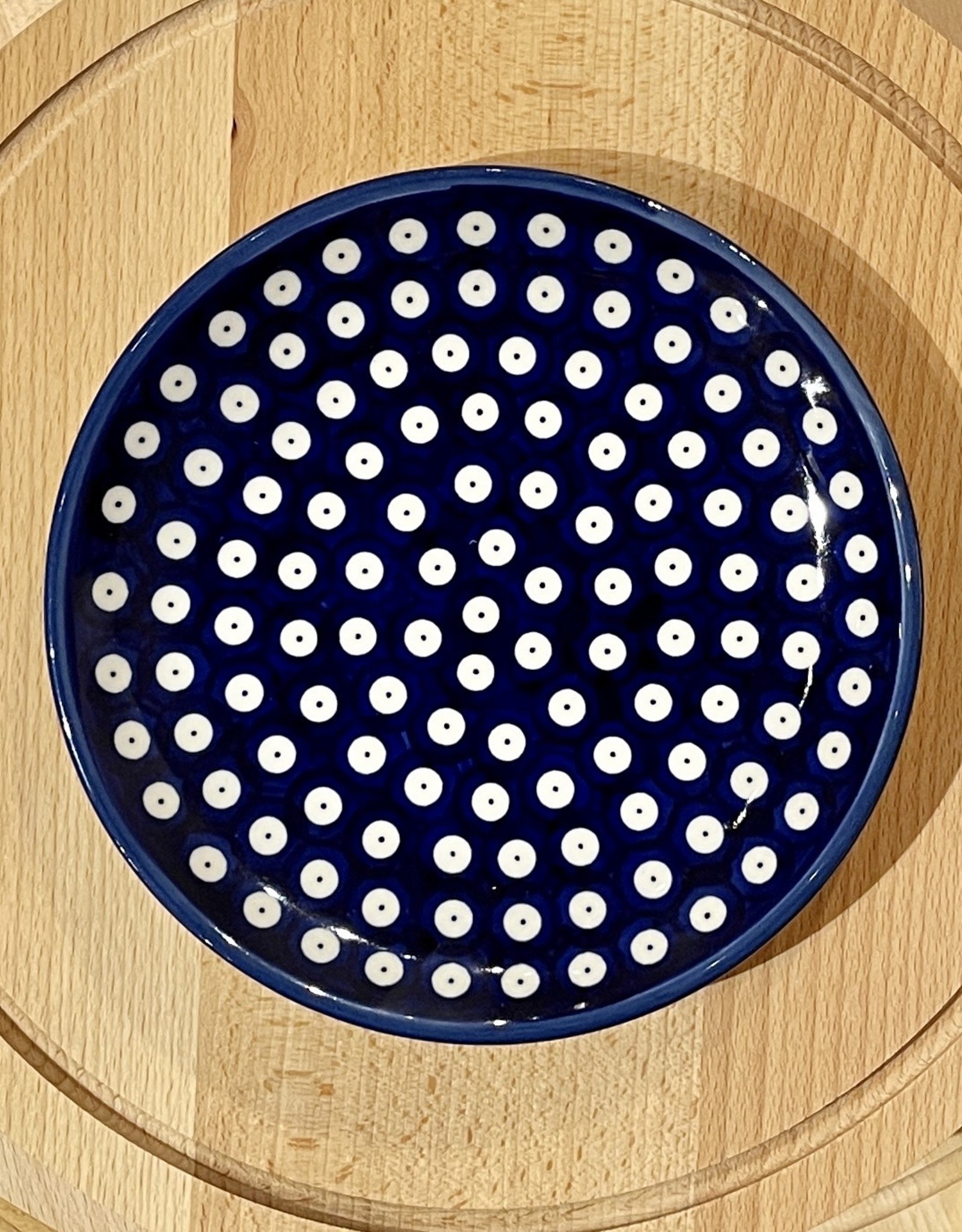 Salad Plate - Blue w/White Dots Pattern (D42)