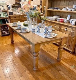 7 ft. Table - turned legs, 80x210x100, 28mm top' Distress' Natural