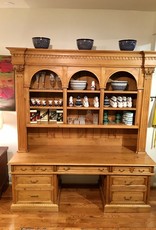 Desk / Bookcase. 93" x 87" x 30" Distress' Natural