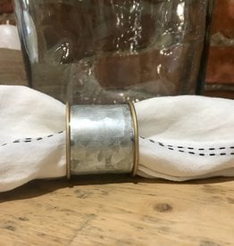 Galvanized + Gold Rim Napkin Ring galvanized metal