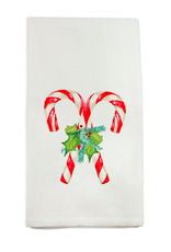 Towel - Candy Canes with Greens