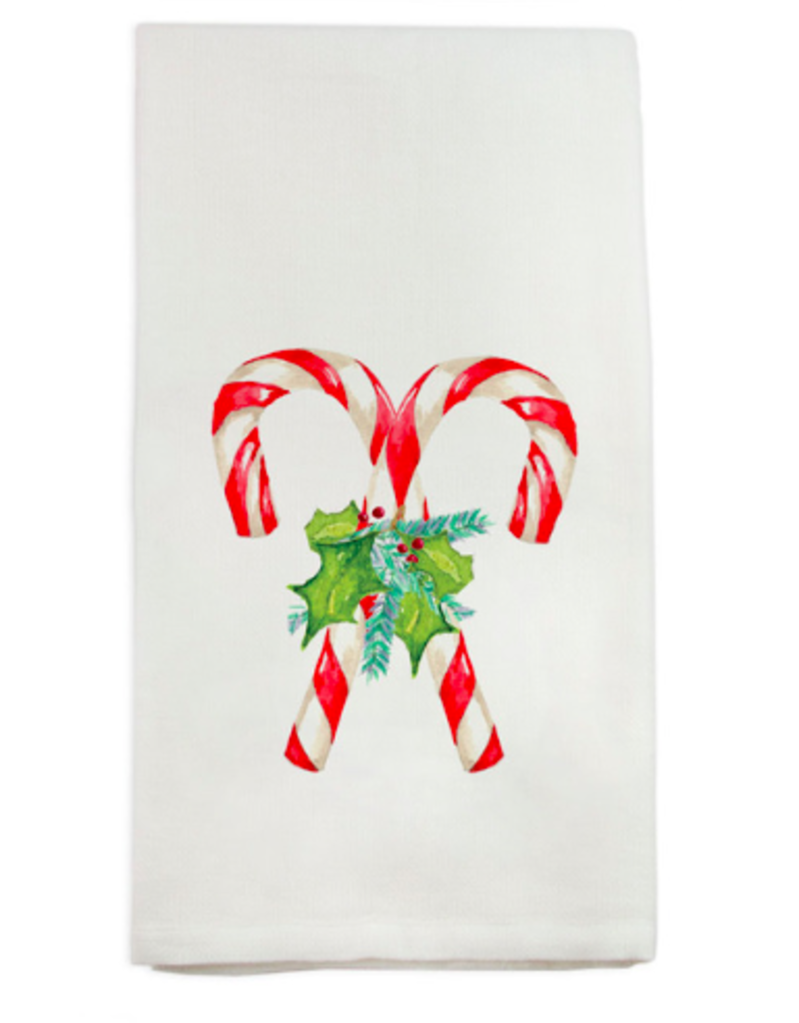 Towel - Candy Canes with Greens