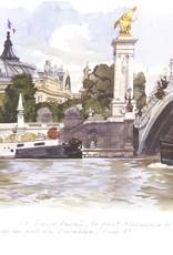 Le Grand Palais, le pont Alexandre III vues du port des Invalides Greeting Card - 6" x 6"