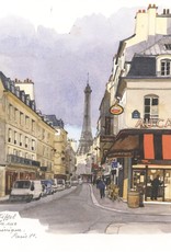 La Tour Eiffel vue de la rue Saint-Dominique Greeting Card - 6" x 6"