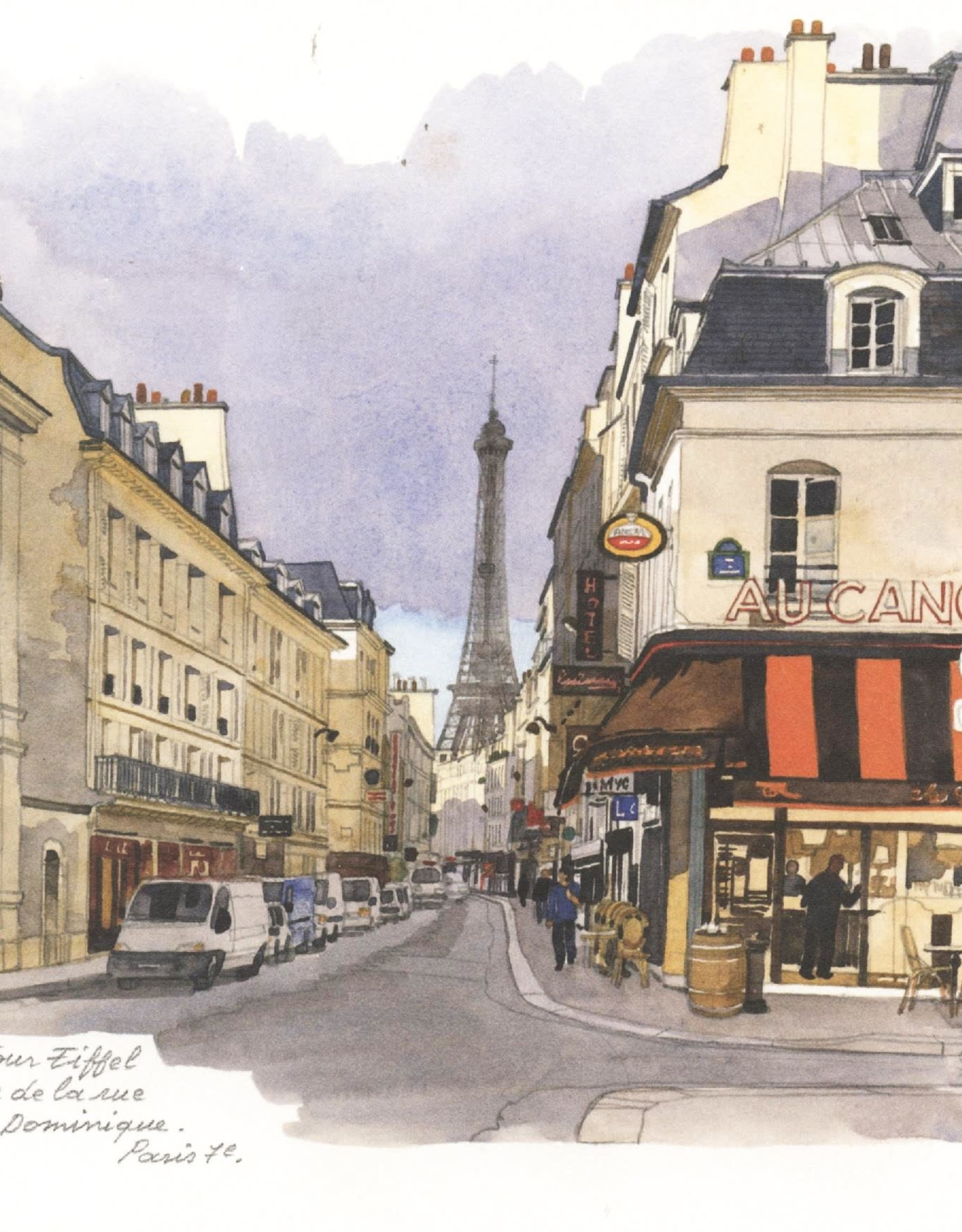 La Tour Eiffel vue de la rue Saint-Dominique Greeting Card - 6" x 6"