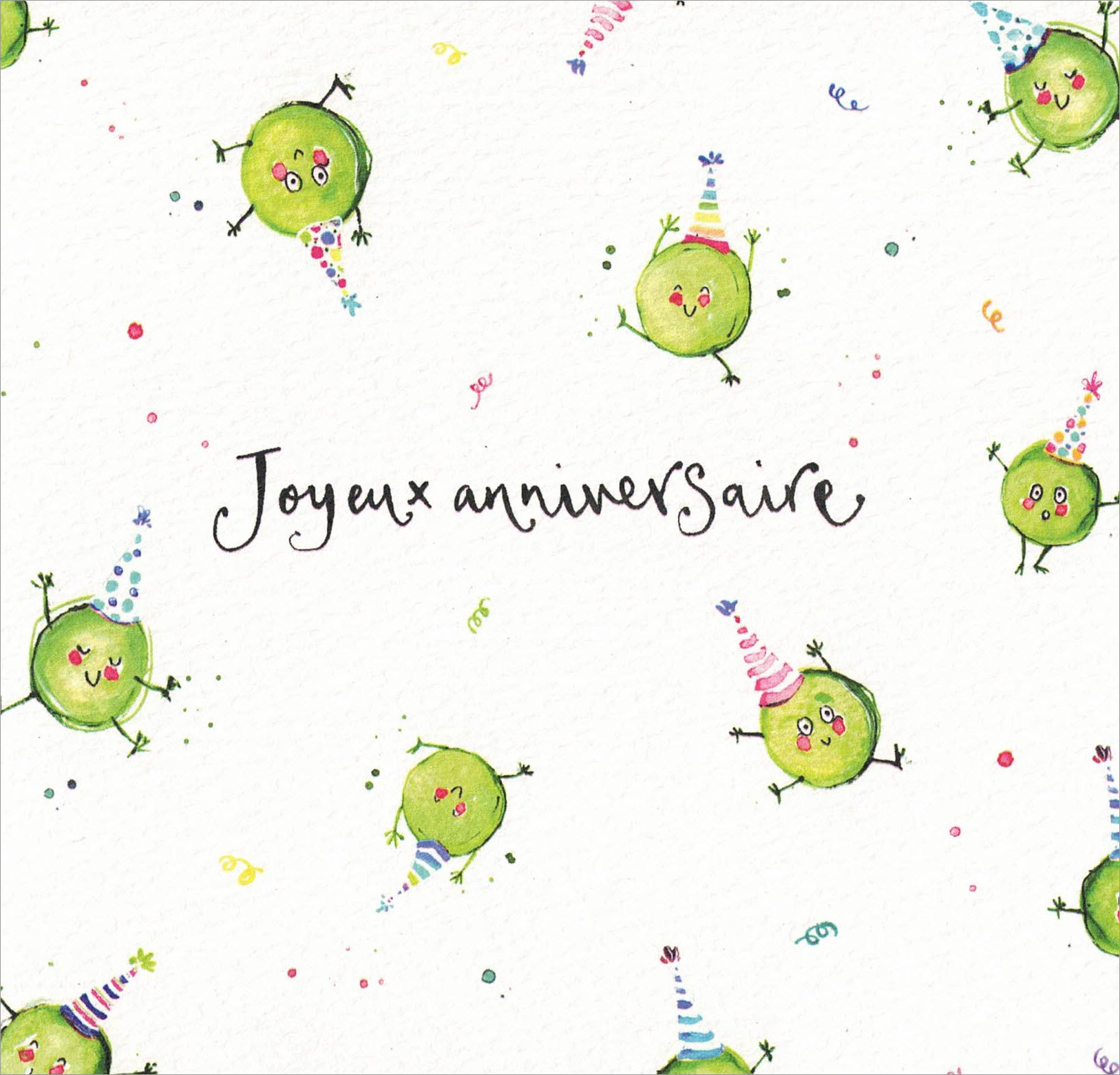 Festive Joyeux Anniversaire Louise Mulgrew Greeting Card 6 X 6 European Splendor