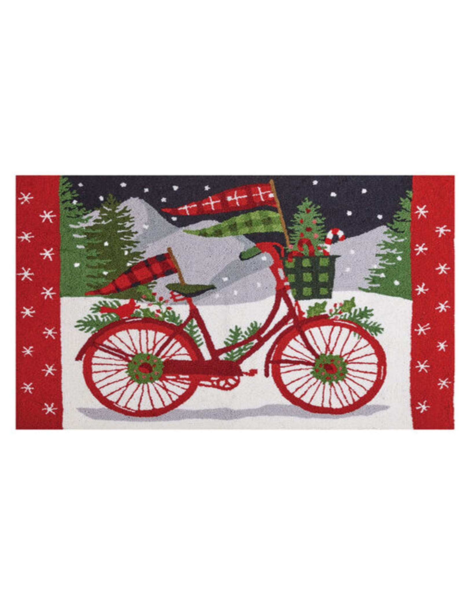 Holiday Biking Washable Indoor Outdoor Rug - Bicycle Gifts