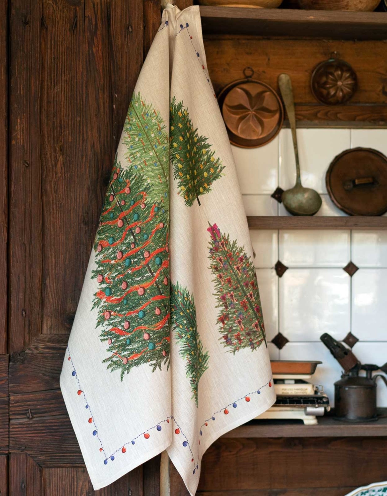 Italian Linen -  Fairy Trees-Three Naturale Kitchen Towel - 20" x 28"