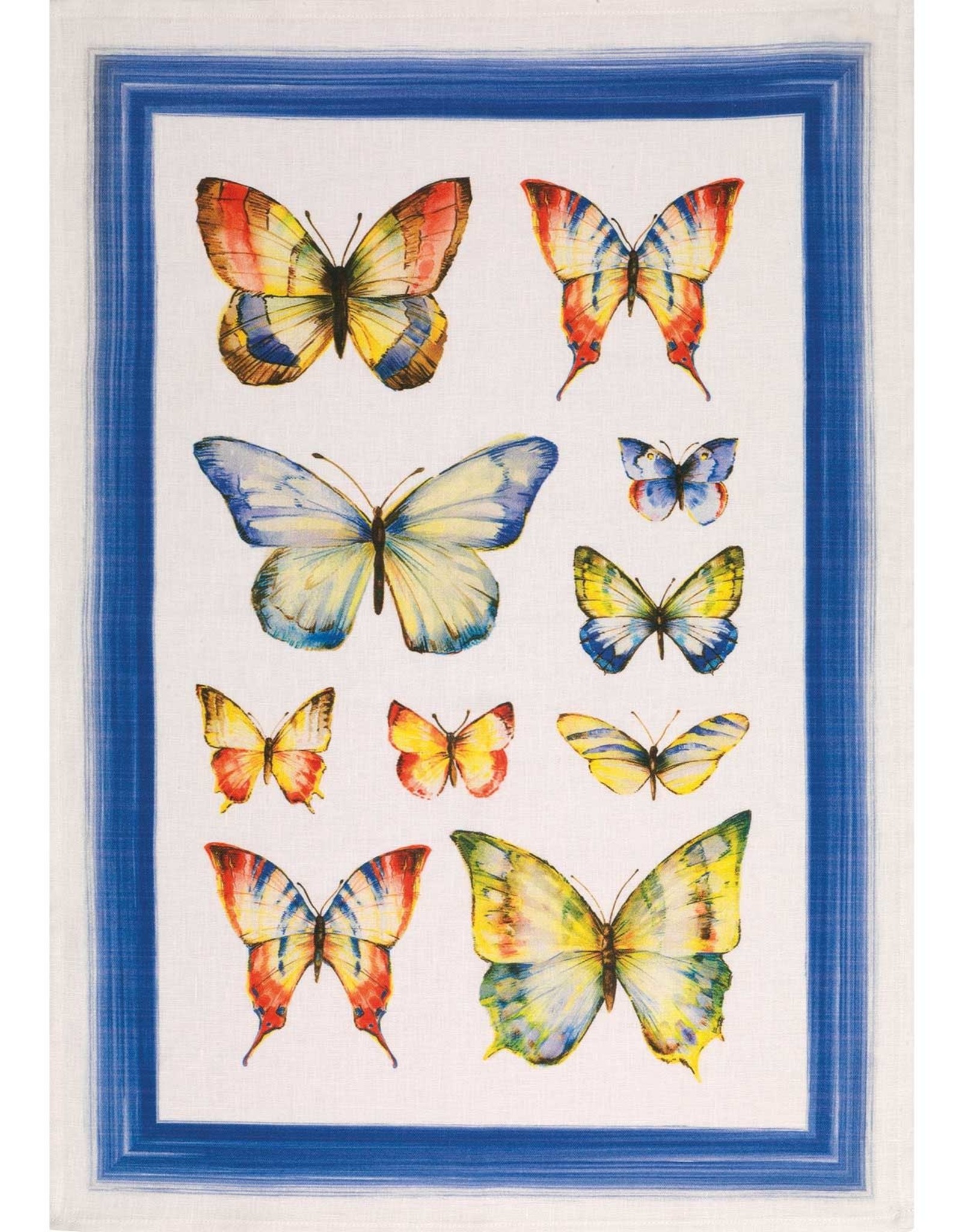 Italian Linen - Papillon-Blu Kitchen Towel - 20" x 28"