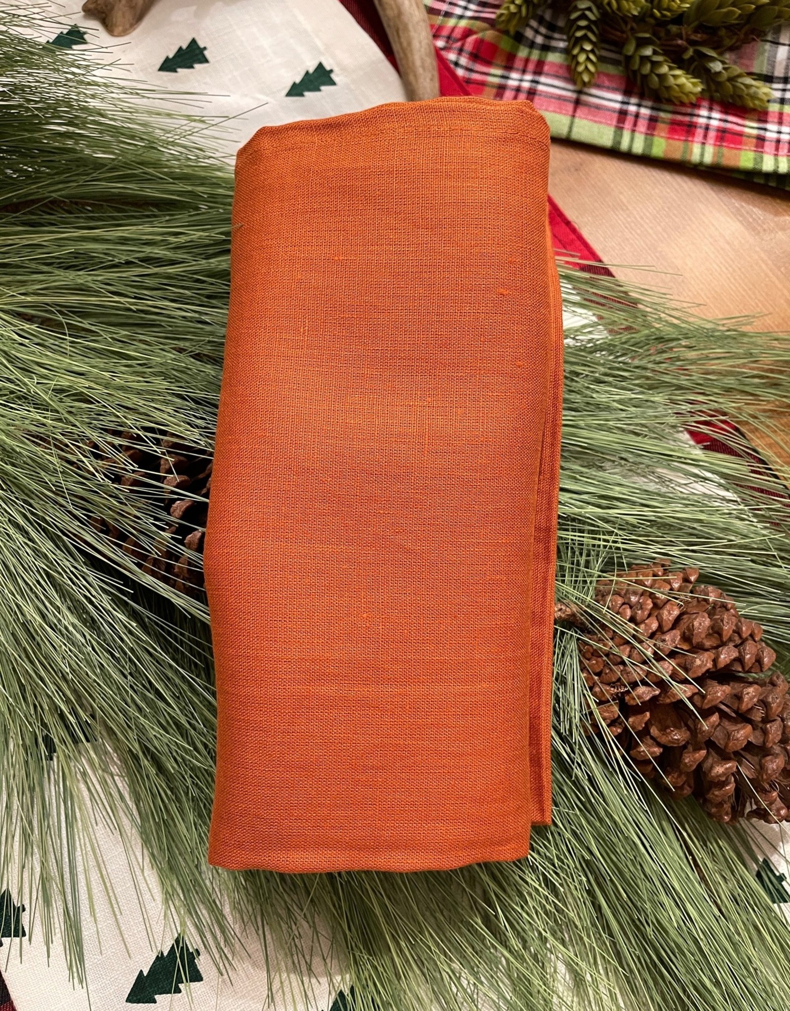 Italian Linen - Tiziano Napkin - Pumpkin - 20" x 20"