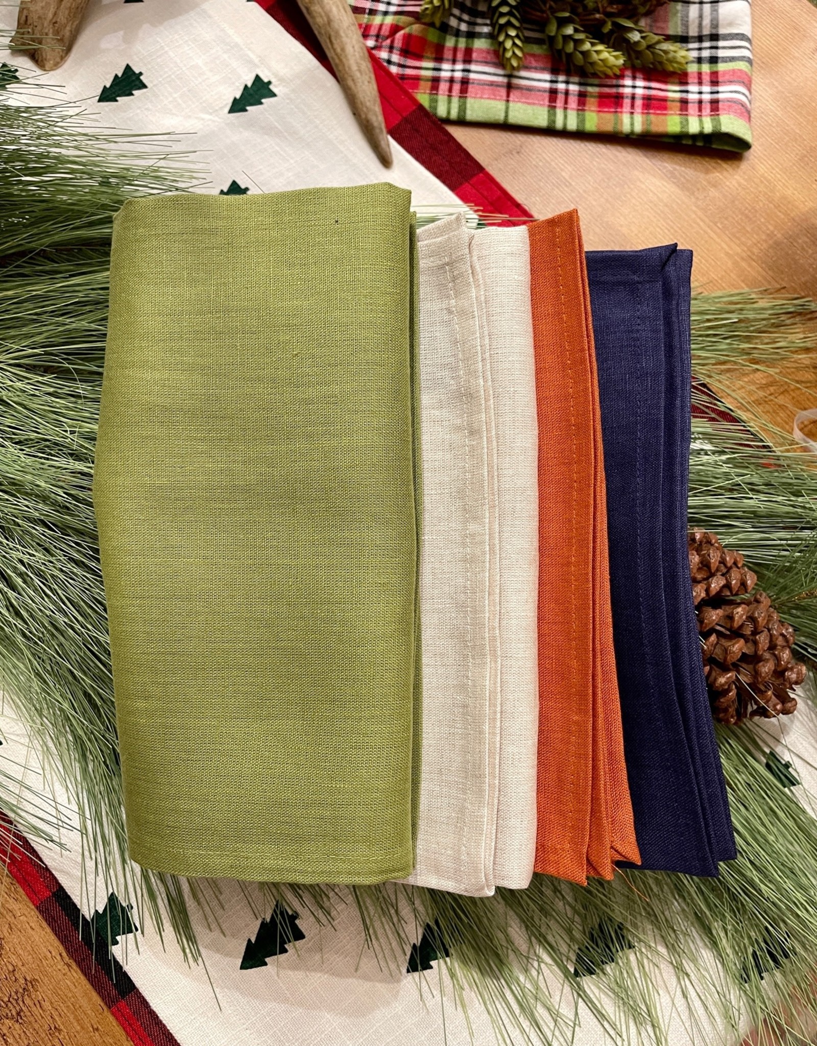 Italian Linen - Tiziano Napkin - Pumpkin - 20" x 20"