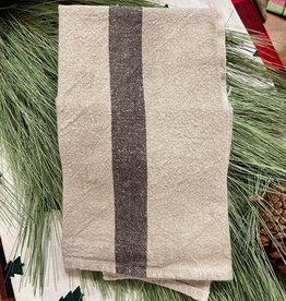 French Linen Kitchen Towel in Windowpane Plaid — GARDENHEIR