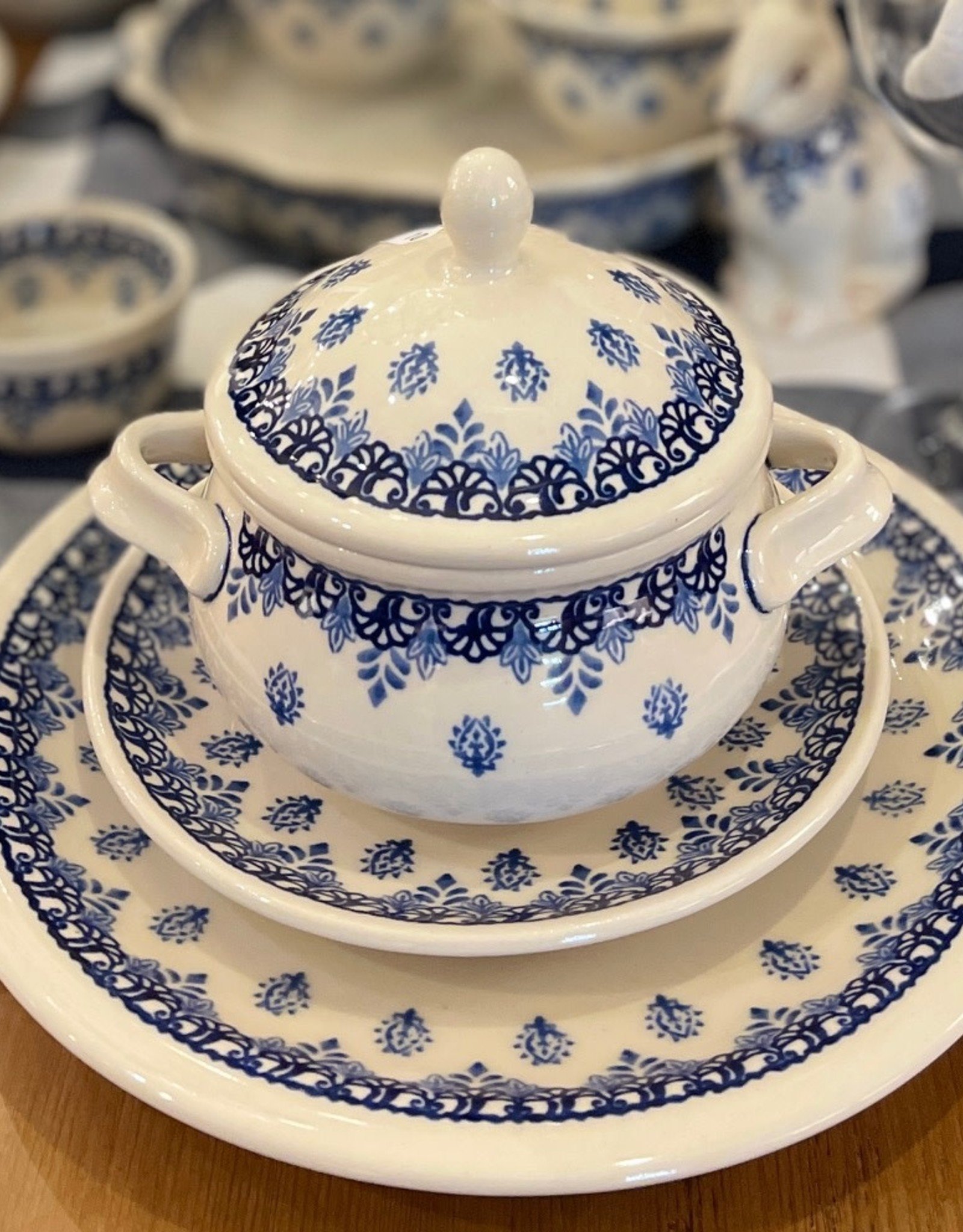 Soup Bowl Tureen LID ONLY - Blue Garden - .75L (25 oz)