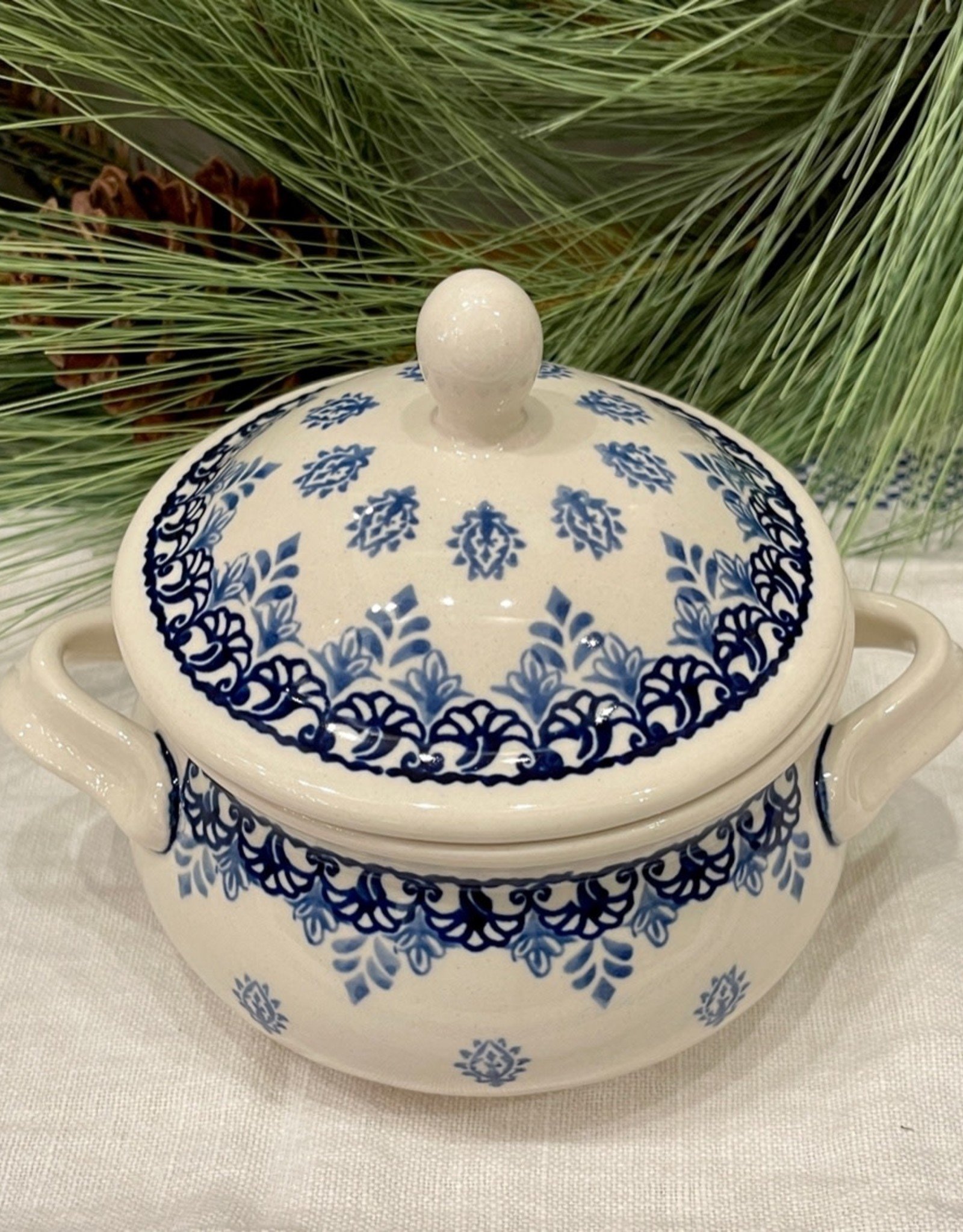 Soup Bowl Tureen LID ONLY - Blue Garden - .75L (25 oz)