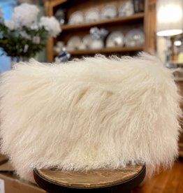 Pillow - Mongolian Lamb Fur 12" x 20" - Ivory