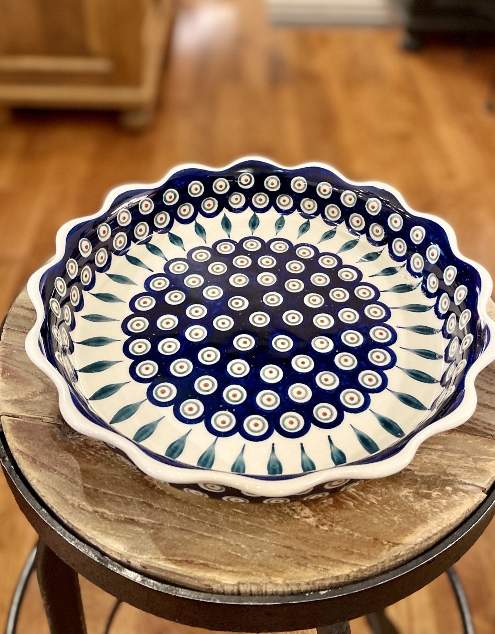 Scalloped Dish - Peacock