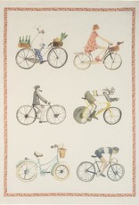 Italian Linen - Bikers Bici Cream Kitchen Towel 20" x 28"