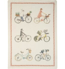 Italian Linen - Bikers Bici Cream Kitchen Towel 20" x 28"
