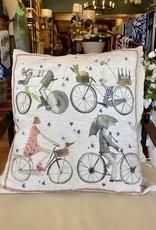 Italian Linen - Bikers Lino Naturale Square Pillow  22" x 22"