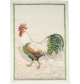 Italian Linen - Roosters Bianco Kitchen Towel 20" x 28"