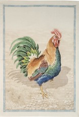 Italian Linen - Roosters Marrone Kitchen Towel 20" x 28"