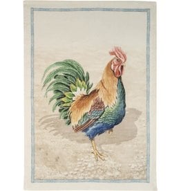 Italian Linen - Roosters Marrone Kitchen Towel 20" x 28"