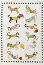 Italian Linen - Best Friends Gatti Kitchen Towel 20"x 28" BIANCO