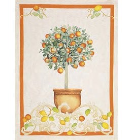 Italian Linen - Sorrento Arancio Cream Kitchen Towel 20" x 28"