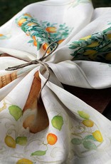 Italian Linen - Sorrento Arancio Cream Kitchen Towel 20" x 28"