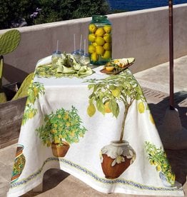 Italian Linen - Limonaia Cream Tablecloth 67" x 67"