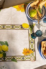 Italian Linens - Etruscan Garden Cream Tablecloth 67" x 67"