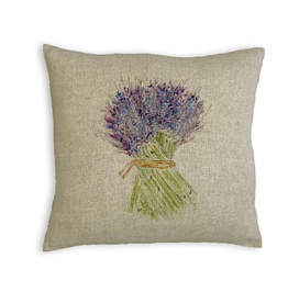 Lavender Linen Pillow 24" x 24" - Natural