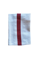 Charvet Editions Charvet Editions - Bistro Towel DouDou White/RED (Rouge) - 18" x 30"