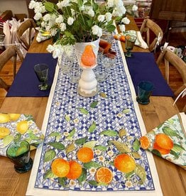 Italian Linen - Sevillana Cream Table Runner 18" X 67"