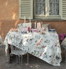 Italian Linen - Bikers White Tablecloth 67" X 67" (100% Cotton)