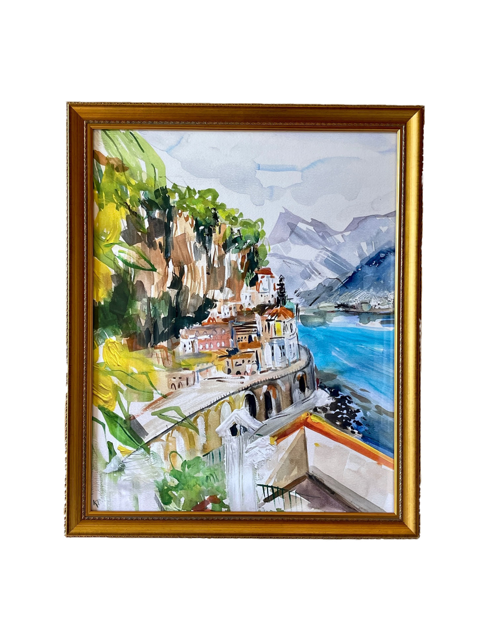 Darling Lemon "Amalfi Coast"  by Ksenia Phillips " 18 1/4 x 22 1/2" Framed